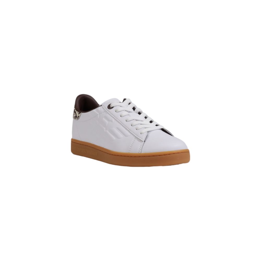 EA7 Emporio Armani Beige Leather Low Top Sneakers