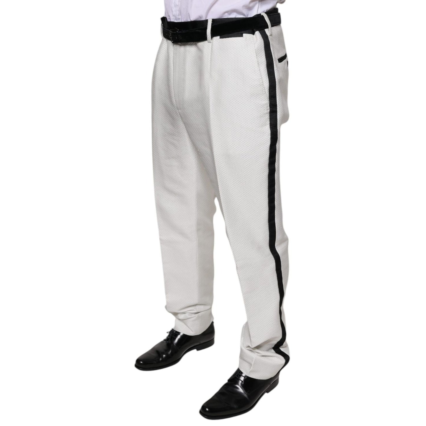 Dolce & Gabbana White Polyester Formal Dress Pants