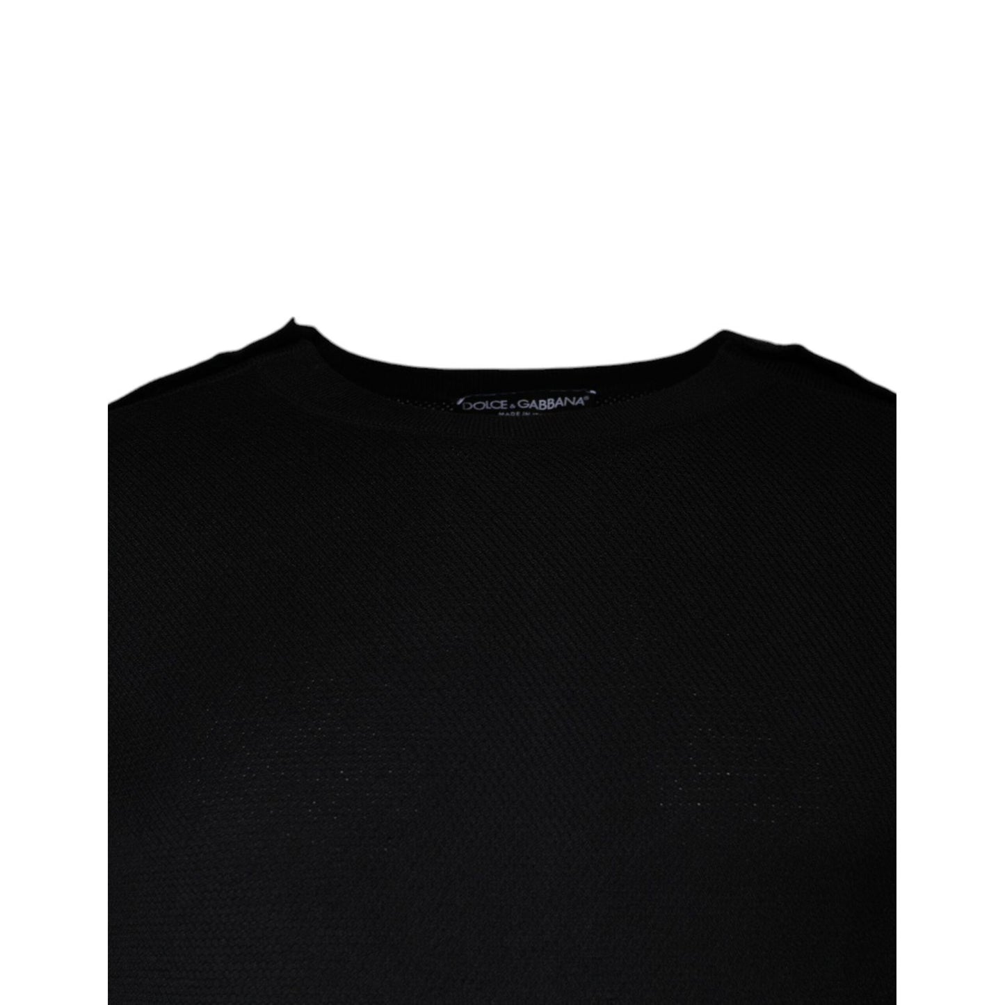Dolce & Gabbana Black Long Sleeve Crew Neck Pullover Sweater TSH87079-46
