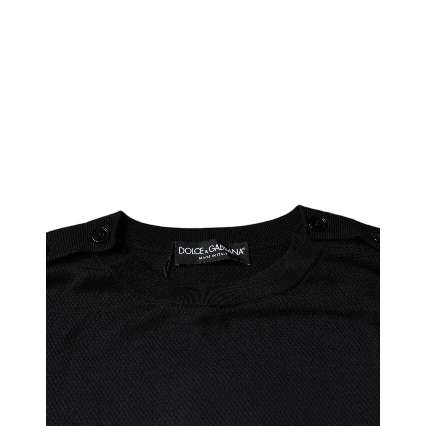 Dolce & Gabbana Black Long Sleeve Crew Neck Pullover Sweater TSH87079-46