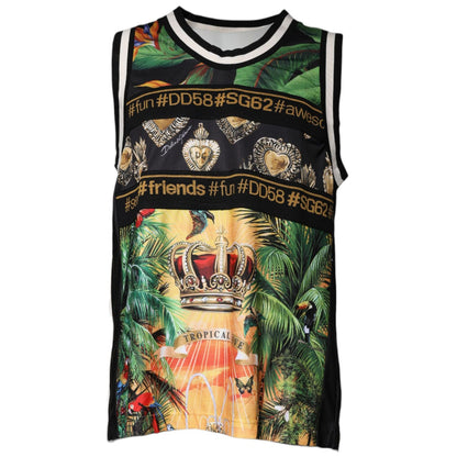 Dolce & Gabbana Multicolor Tropical Sleeveless Tank T-shirt