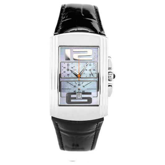 Chronotech Black Leather Watch Chronotech Dark Slate Gray