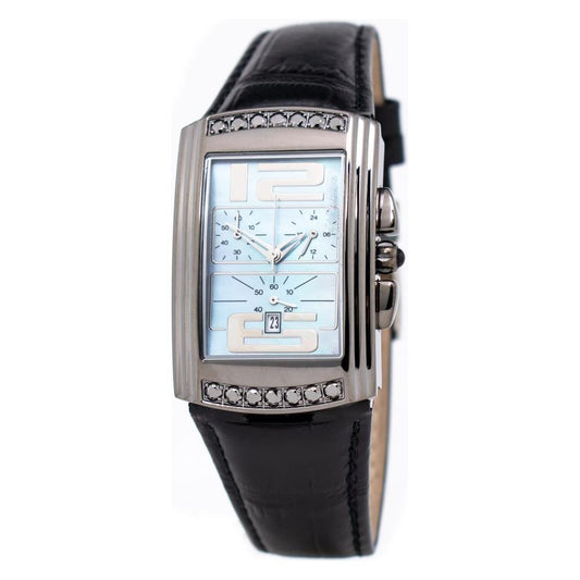 Chronotech Black Leather Watch Chronotech Dark Slate Gray