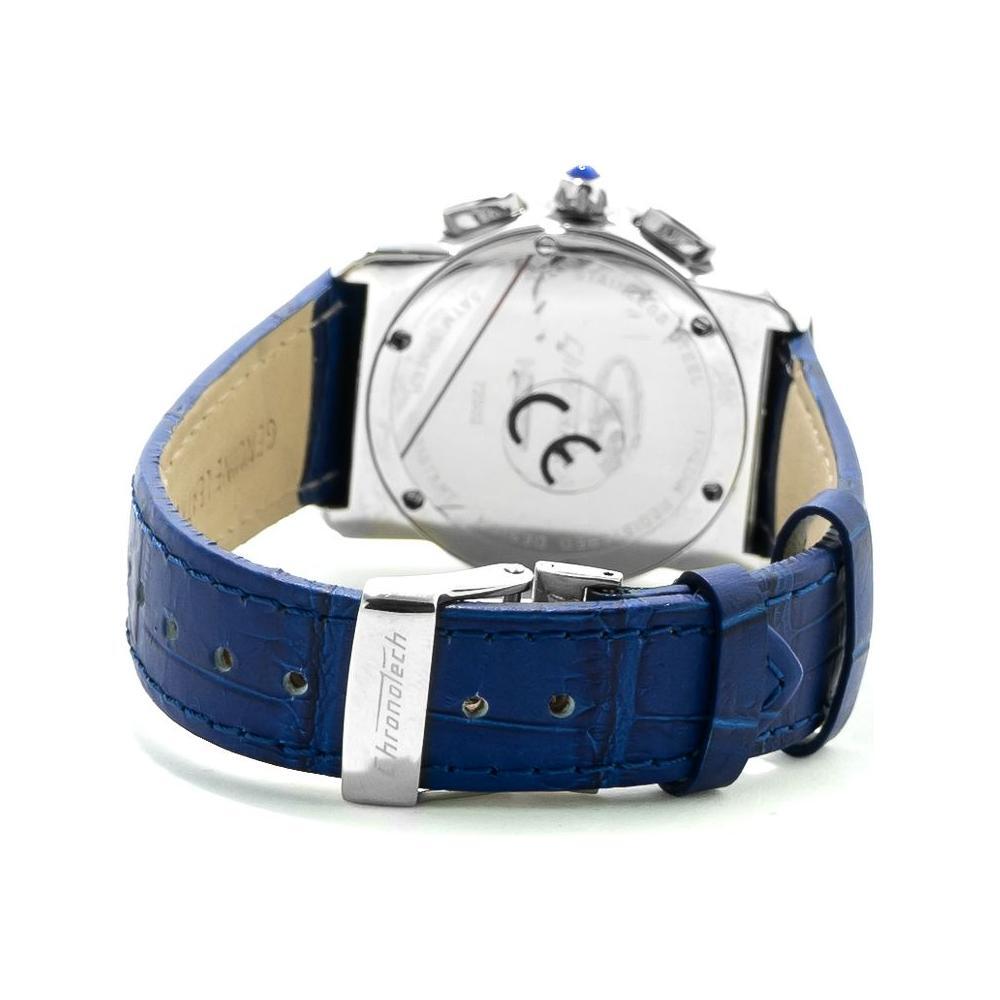 Chronotech Blue Leather Dress Watch