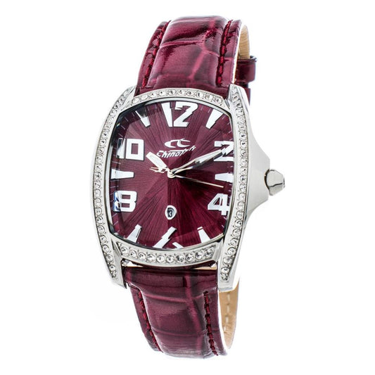 Chronotech Red Leather Watch Chronotech Dim Gray