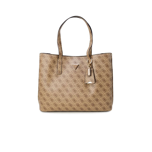 Guess Beige Polyethylene Handbag Guess Rosy Brown