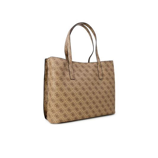 Guess Beige Polyethylene Handbag Guess Dim Gray