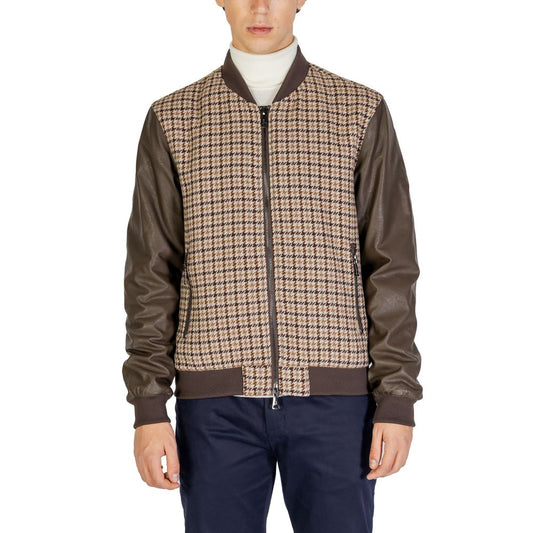 Gianni Lupo Brown Polyester Jacket Gianni Lupo Dark Slate Gray