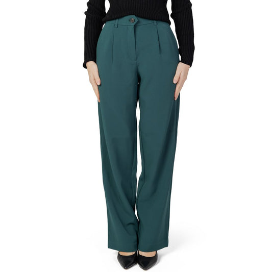 Vila Clothes Green Recycled Polyester Jeans & Pant Vila Clothes Dark Slate Gray