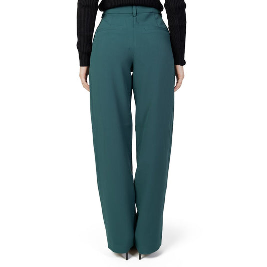 Vila Clothes Green Recycled Polyester Jeans & Pant Vila Clothes Dark Slate Gray