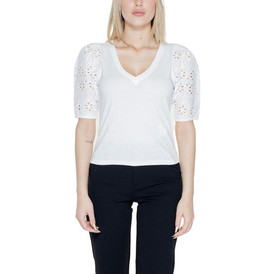 Morgan De Toi White Cotton Tops & T-Shirt Morgan De Toi Light Gray