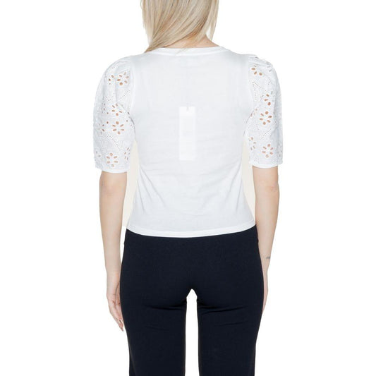 Morgan De Toi White Cotton Tops & T-Shirt Morgan De Toi Light Gray