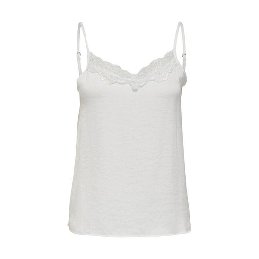 Jacqueline De Yong White Polyester Tops & T-Shirt Jacqueline De Yong Light Gray