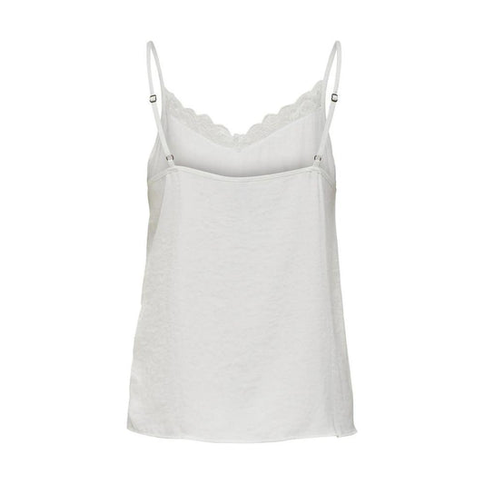 Jacqueline De Yong White Polyester Tops & T-Shirt Jacqueline De Yong Light Gray