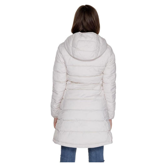 Guess Active White Polyester Jackets & Coat Guess Active Light Gray