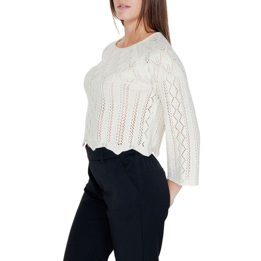 Vero Moda Beige Cotton Tops & T-Shirt Vero Moda Light Gray