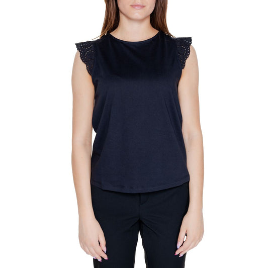 Vero Moda Black Recycled Cotton Tops & T-Shirt Vero Moda Black