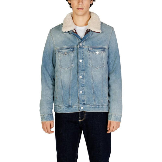 Tommy Hilfiger Jeans Light Blue Cotton Jacket Tommy Hilfiger Jeans Light Slate Gray