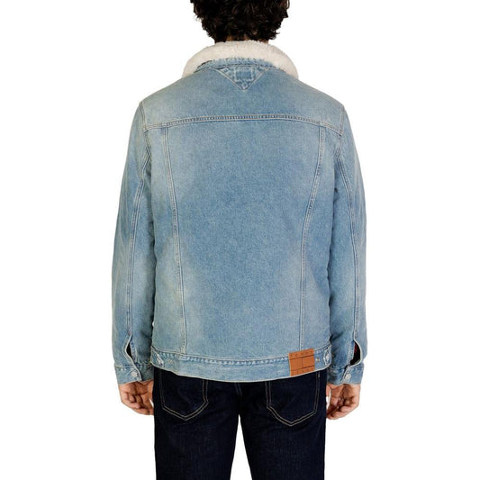 Tommy Hilfiger Jeans Light Blue Cotton Jacket Tommy Hilfiger Jeans Light Slate Gray