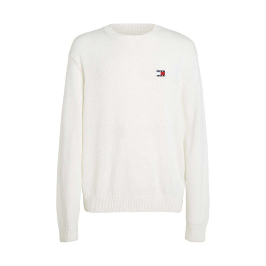 Tommy Hilfiger Jeans White Recycled Polyester Sweater Tommy Hilfiger Jeans Beige