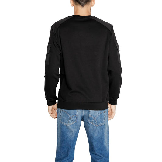 Antony Morato Black Cotton Sweater Antony Morato Dark Slate Gray