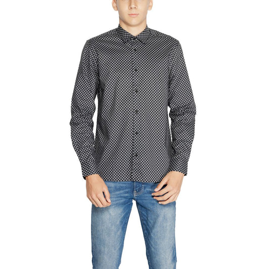 Antony Morato Gray Cotton Shirt Antony Morato Dark Slate Gray