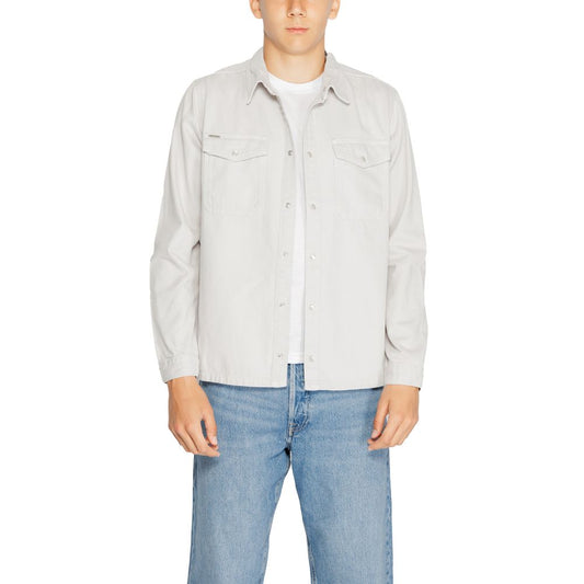 Antony Morato Gray Cotton Shirt Antony Morato Light Gray