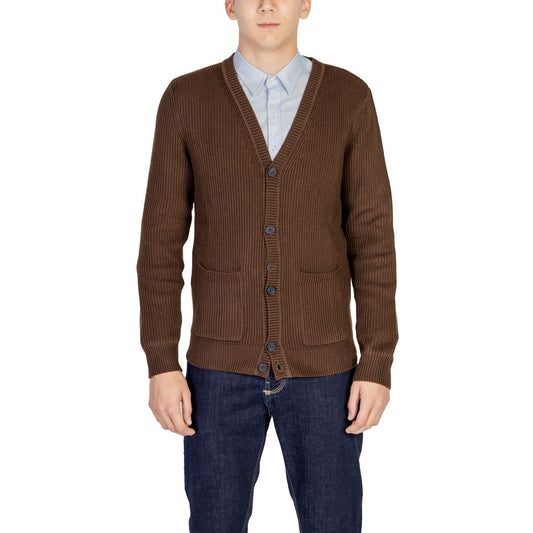 Antony Morato Brown Polyester Cardigan Antony Morato Dark Slate Gray