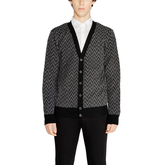 Antony Morato Black Mohair Cardigan Antony Morato Gray