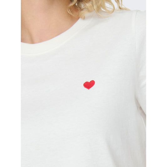 Jacqueline De Yong White Cotton Tops & T-Shirt Jacqueline De Yong Beige