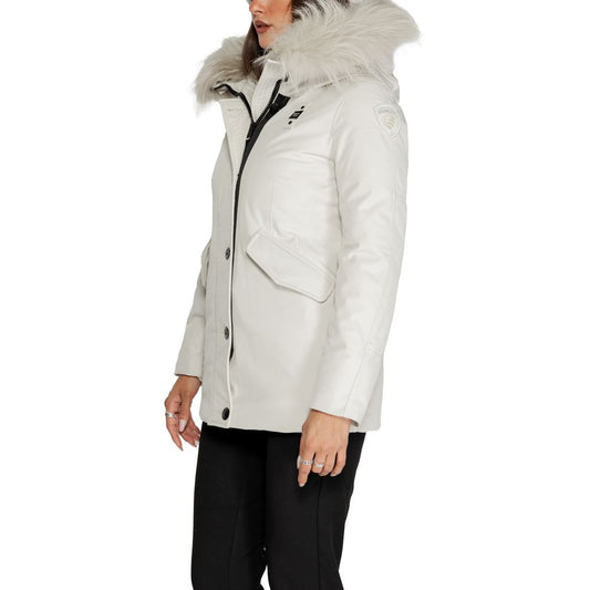 Blauer White Polyester Jackets & Coat Blauer Light Gray