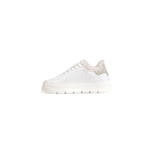 Crime London White Leather Sneaker Crime London Beige