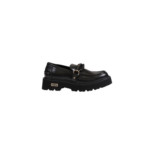 Cult Black Leather Flat Shoe Cult Black