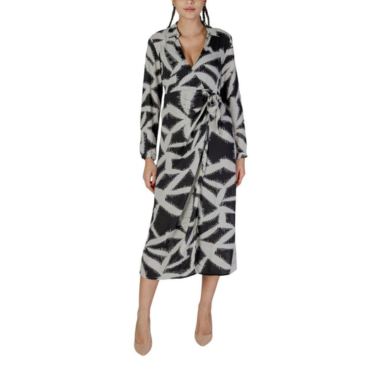 Jacqueline De Yong Black Recycled Polyester Dress Jacqueline De Yong Dark Gray