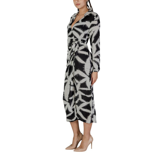 Jacqueline De Yong Black Recycled Polyester Dress Jacqueline De Yong Dark Gray