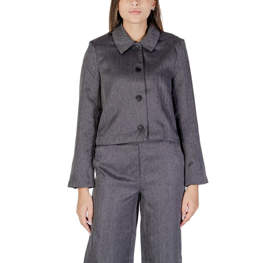 Jacqueline De Yong Gray Polyester Suits & Blazer Jacqueline De Yong Dim Gray