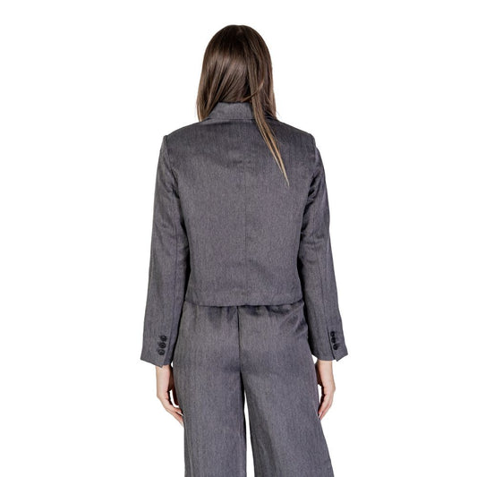 Jacqueline De Yong Gray Polyester Suits & Blazer Jacqueline De Yong Dim Gray