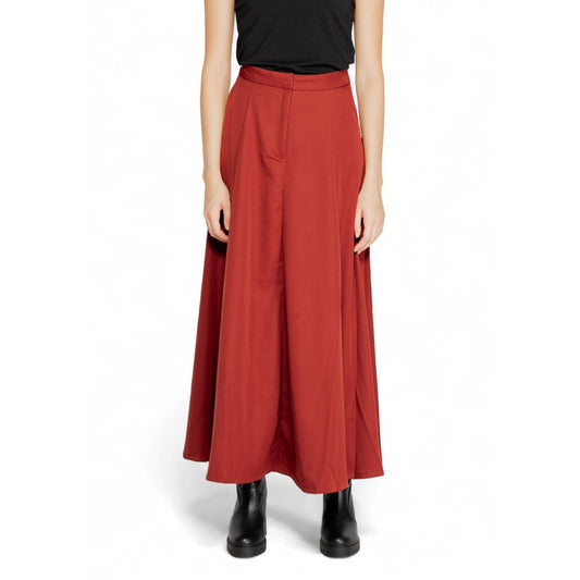 Vero Moda Red Polyester Skirt Vero Moda Brown