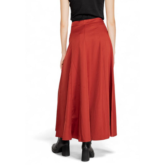 Vero Moda Red Polyester Skirt Vero Moda Brown