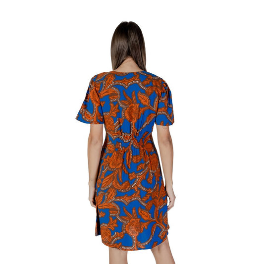 B.Young Blue Viscose Dress B.Young Saddle Brown