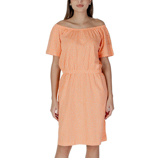 B.Young Orange Cotton Dress B.Young Dark Salmon