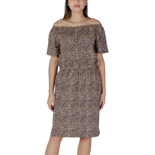 B.Young Beige Cotton Dress B.Young Rosy Brown