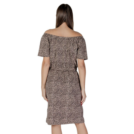 B.Young Beige Cotton Dress B.Young Rosy Brown