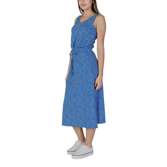 B.Young White Cotton Dress B.Young Dark Slate Blue
