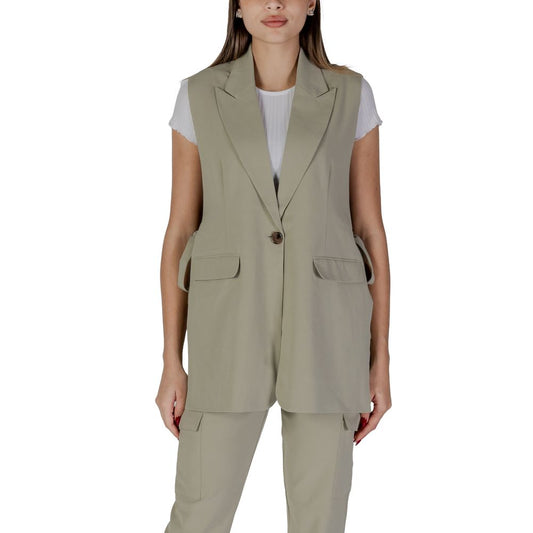 B.Young Green Polyester Vest B.Young Rosy Brown