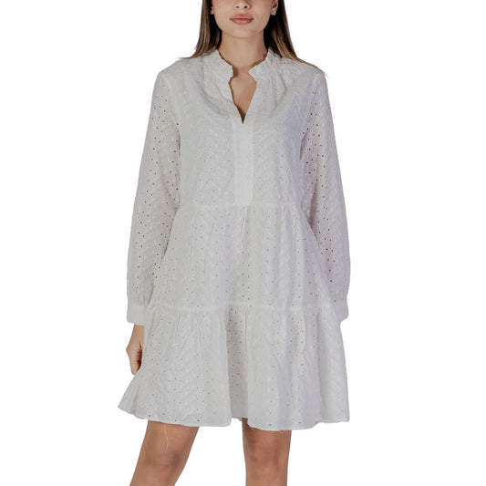 B.Young White Cotton Dress B.Young Gray