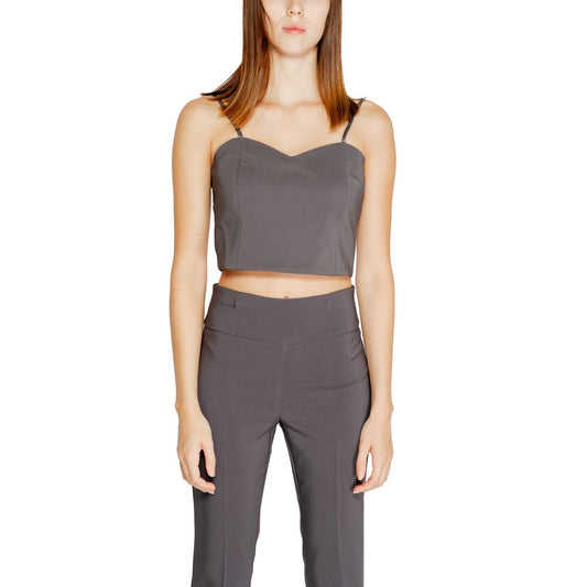 Rinascimento Gray Polyester Tops & T-Shirt Rinascimento Dim Gray