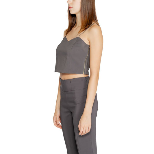 Rinascimento Gray Polyester Tops & T-Shirt Rinascimento Dim Gray