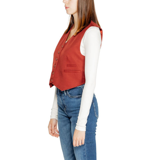 Vero Moda Red Polyester Vest Vero Moda Dark Slate Gray