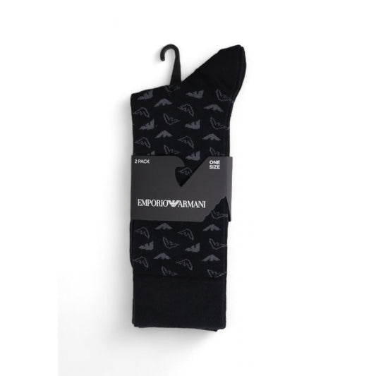 Emporio Armani Underwear Black Cotton Sock Emporio Armani Underwear Black